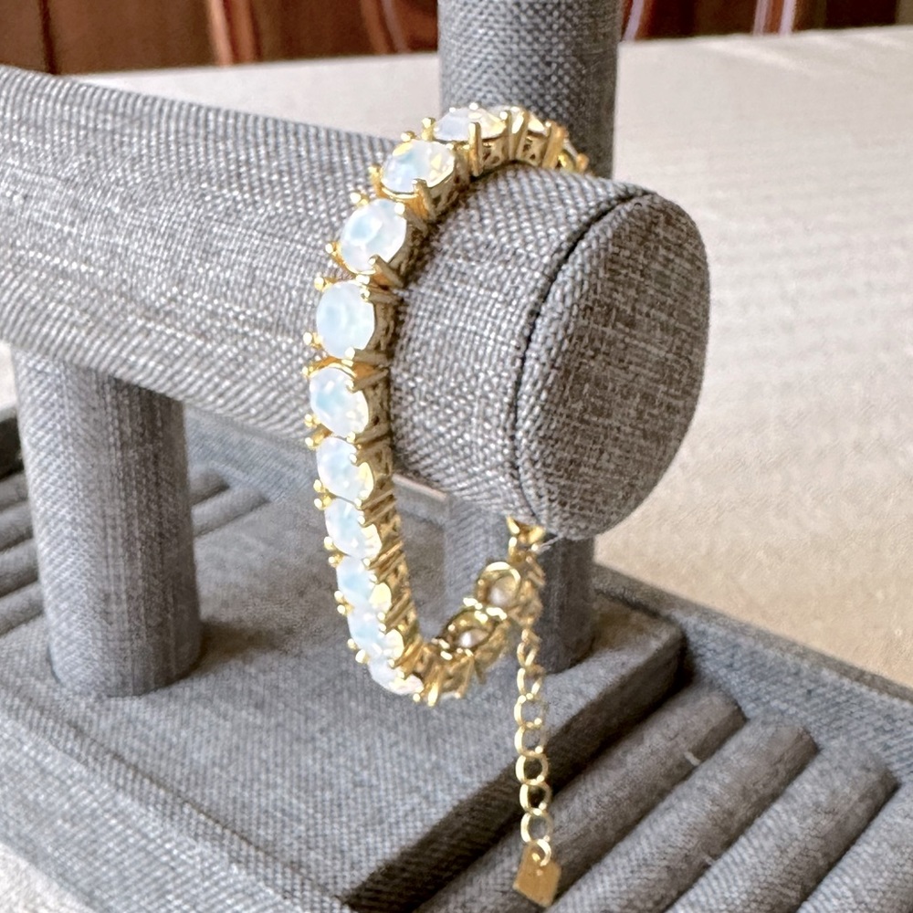 Opal Crystal Gold Tennis Impression Bracelet from Park Lane Jewelry - Picture 4 of 11